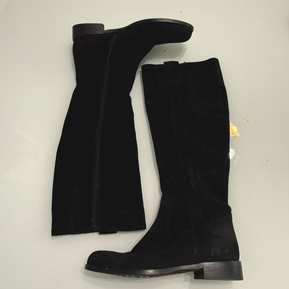 Sexy Tall Black Suede Boots Size 8